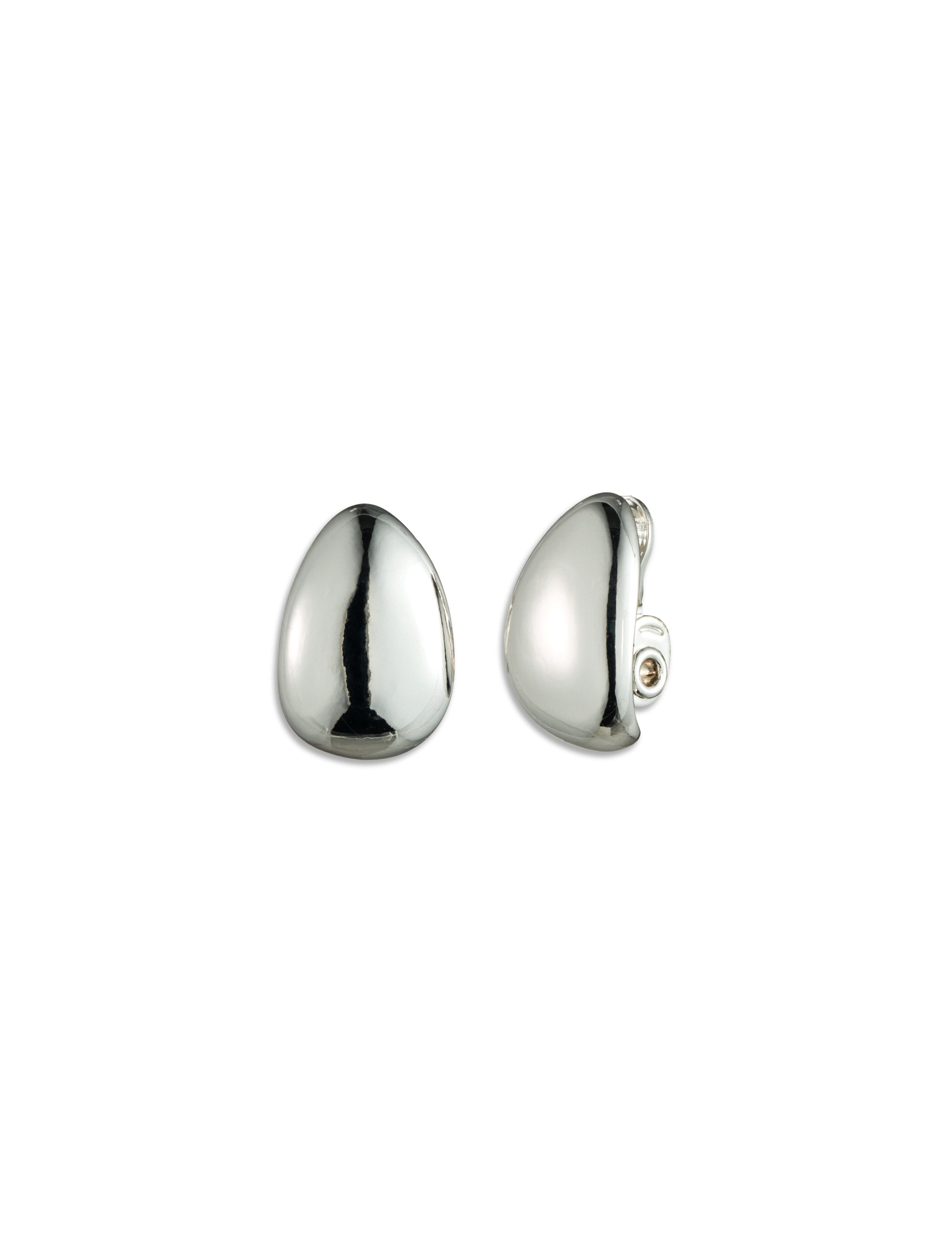 Silver Hoop Clip Earrings - Anne Klein