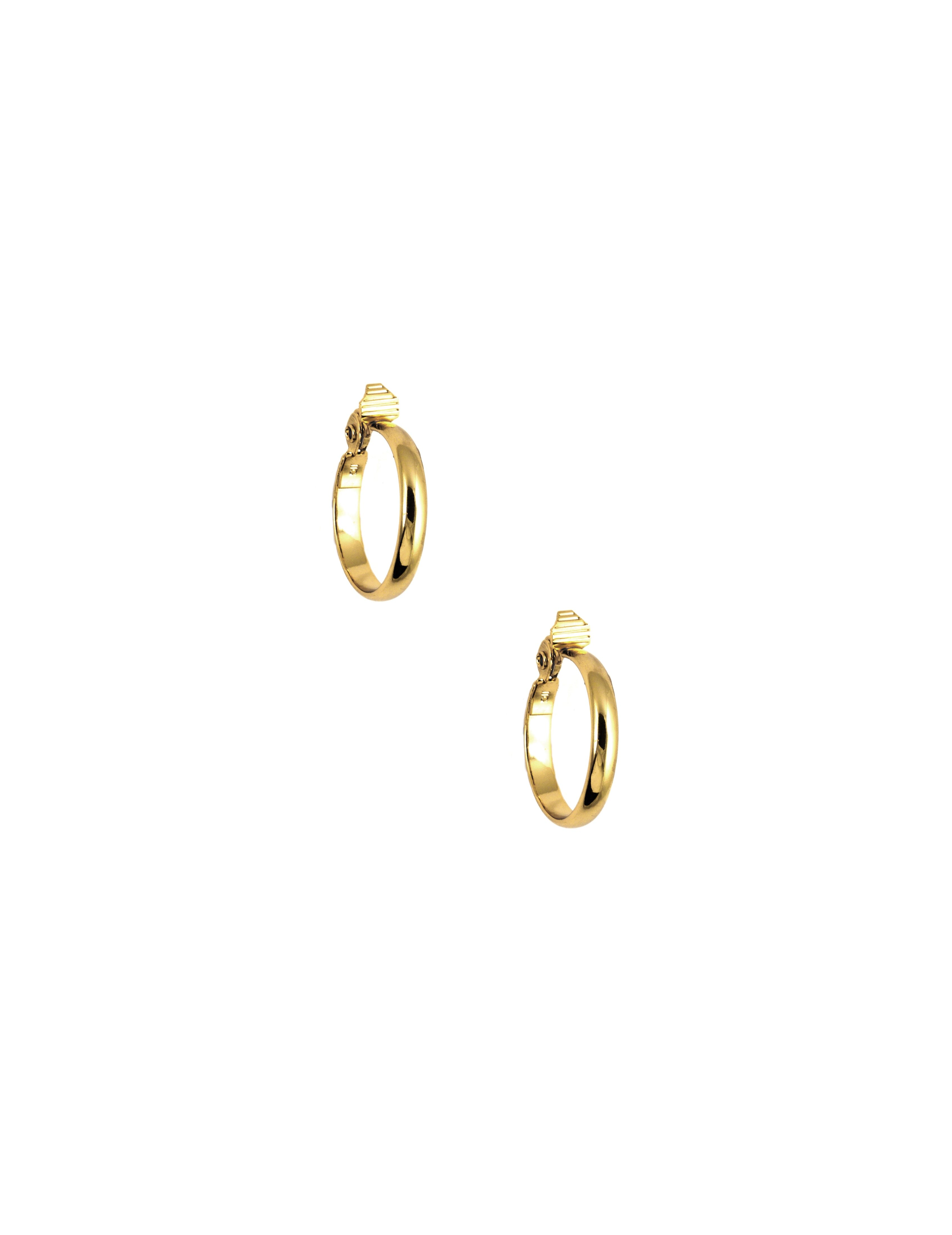 Medium Wide Hoop Clip Earrings - Anne Klein