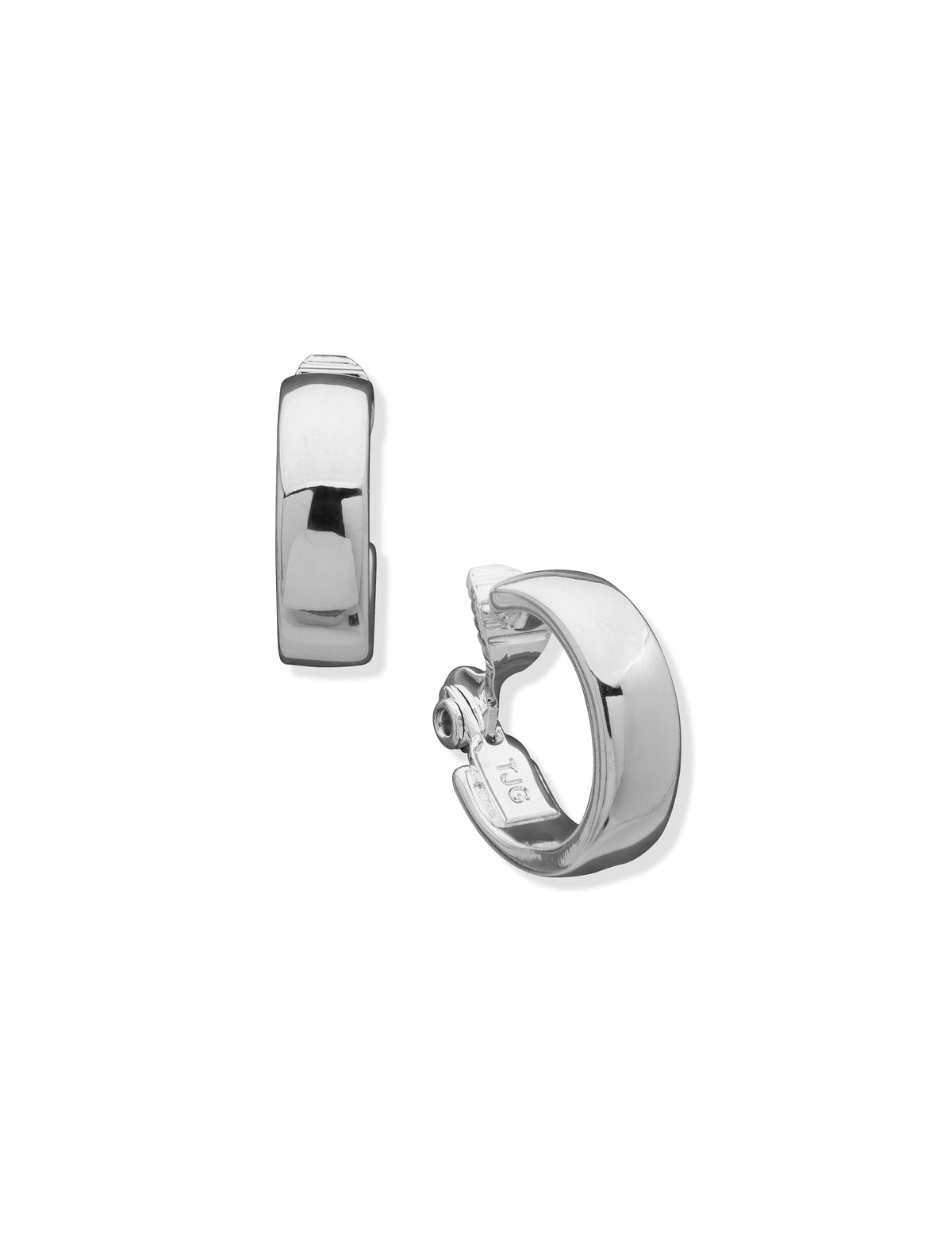 Silver-Tone Clip Hoop Earrings - Anne Klein