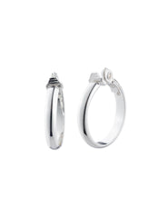 Silver-Tone Hoop Clip Earrings - Anne Klein