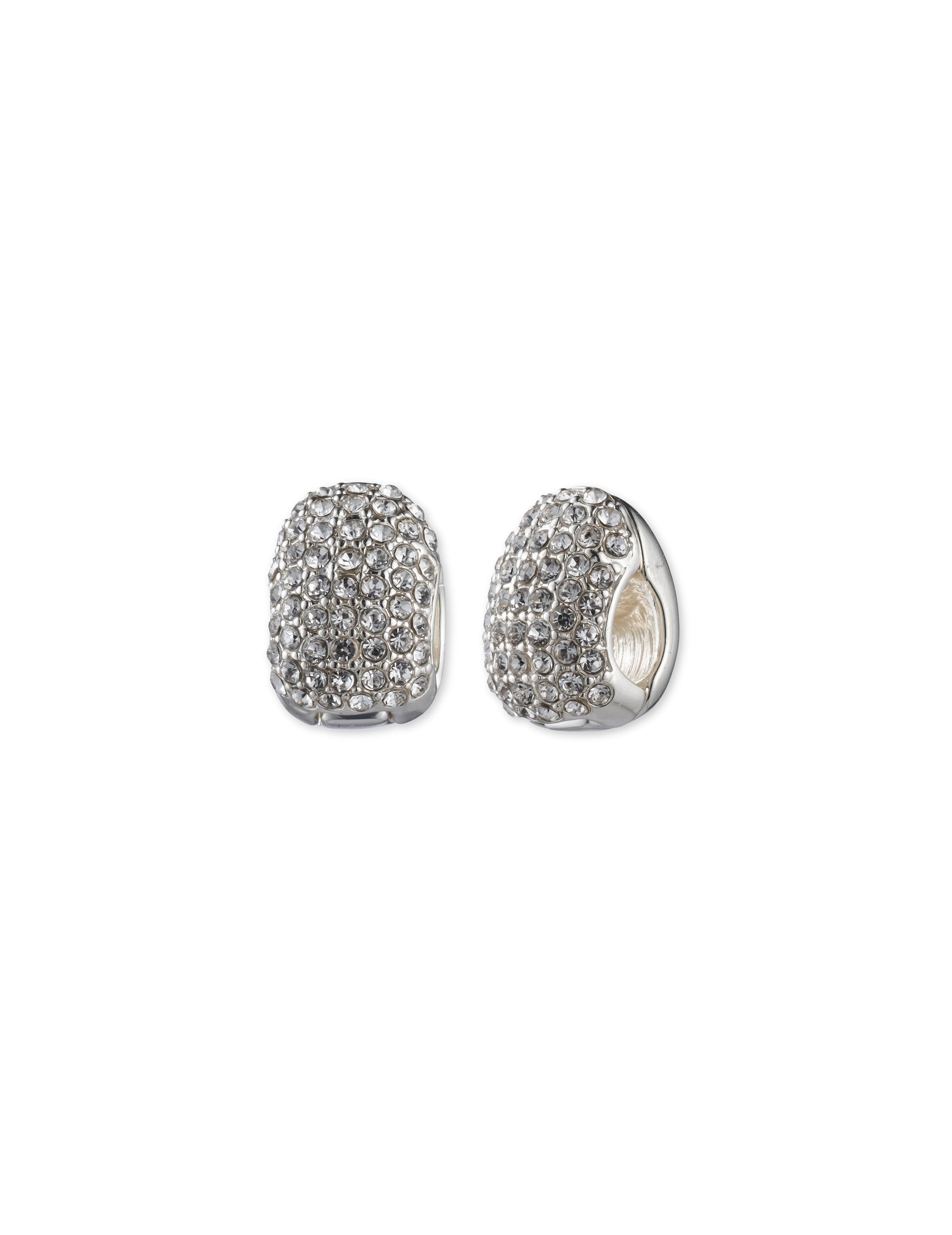 Crystal Halo Clip Earrings, Silver-Tone - Anne Klein