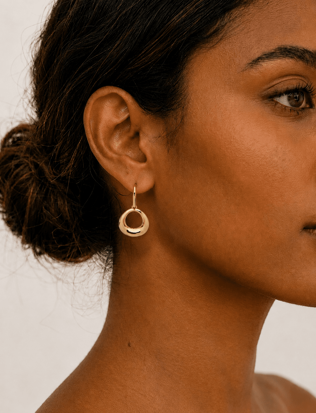 Bevel Oval Drop Earrings - Anne Klein