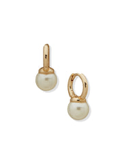 Hoop with Pearl Drop Earrings - Anne Klein