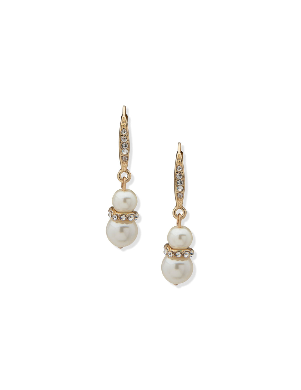 Pearl Double Drop Earrings in Gold-Tone - Anne Klein