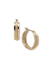 Small Smooth Textured Hoop Earrings - Anne Klein