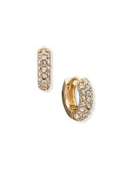Pave Huggie Hoop Earrings - Anne Klein