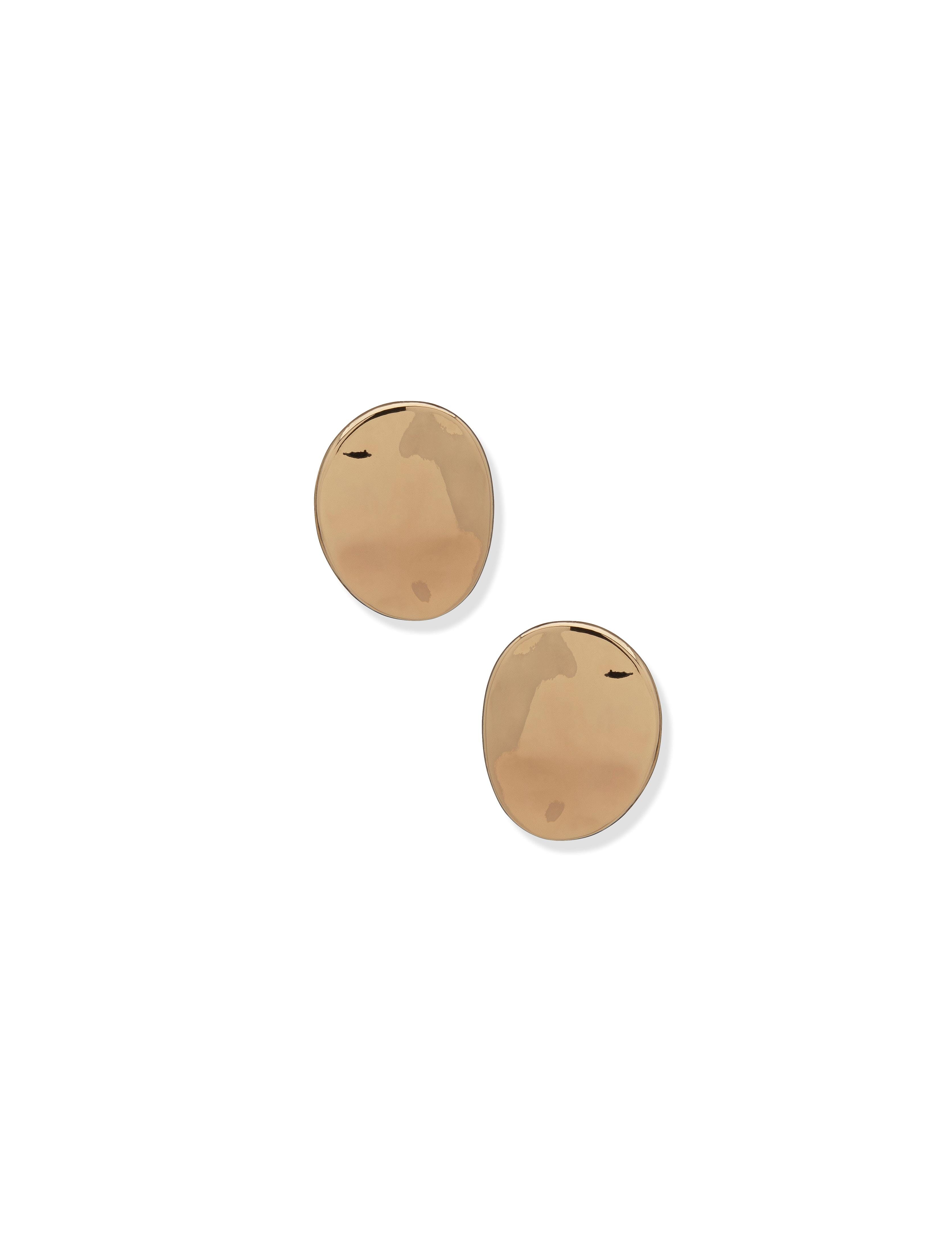 Liquid Metal Button Earrings - Anne Klein