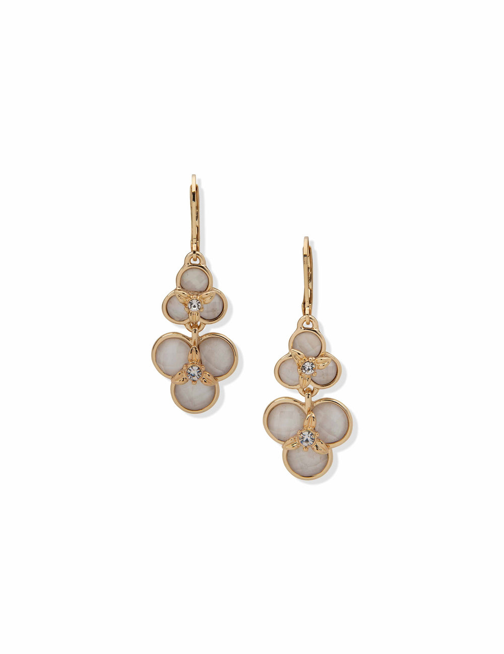 Anne Klein Gold-Tone Flower Double Drop Earrings - Anne Klein