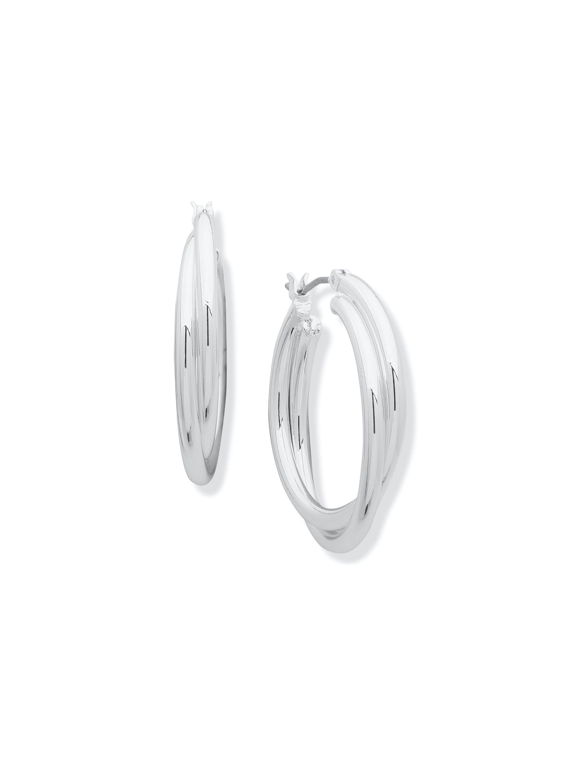 Anne Klein Silver-tone twist hoop earring - Anne Klein