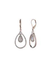 Anne Klein Gold-tone crystal pave rim drop earrings - Anne Klein