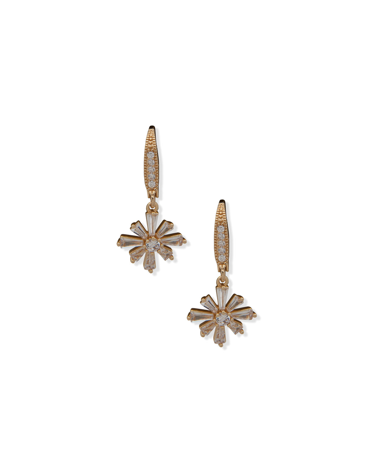 Starburst Crystal Drop Earrings - Anne Klein