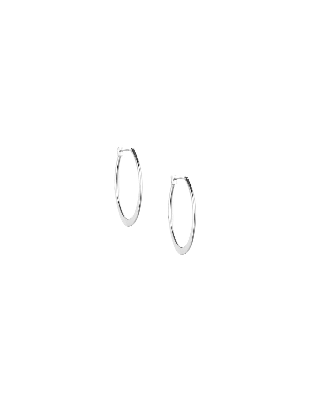 Silver Large Oval Hoop Earrings - Anne Klein
