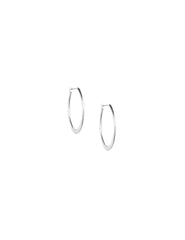 Silver Large Oval Hoop Earrings - Anne Klein