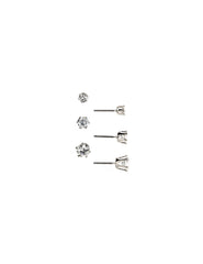 Crystal CZ Stud Earrings Set of 3 - Anne Klein