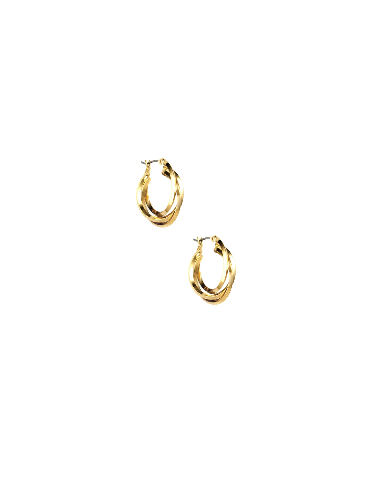 32MM Triple Hoop Earrings in Gold Tone - Anne Klein