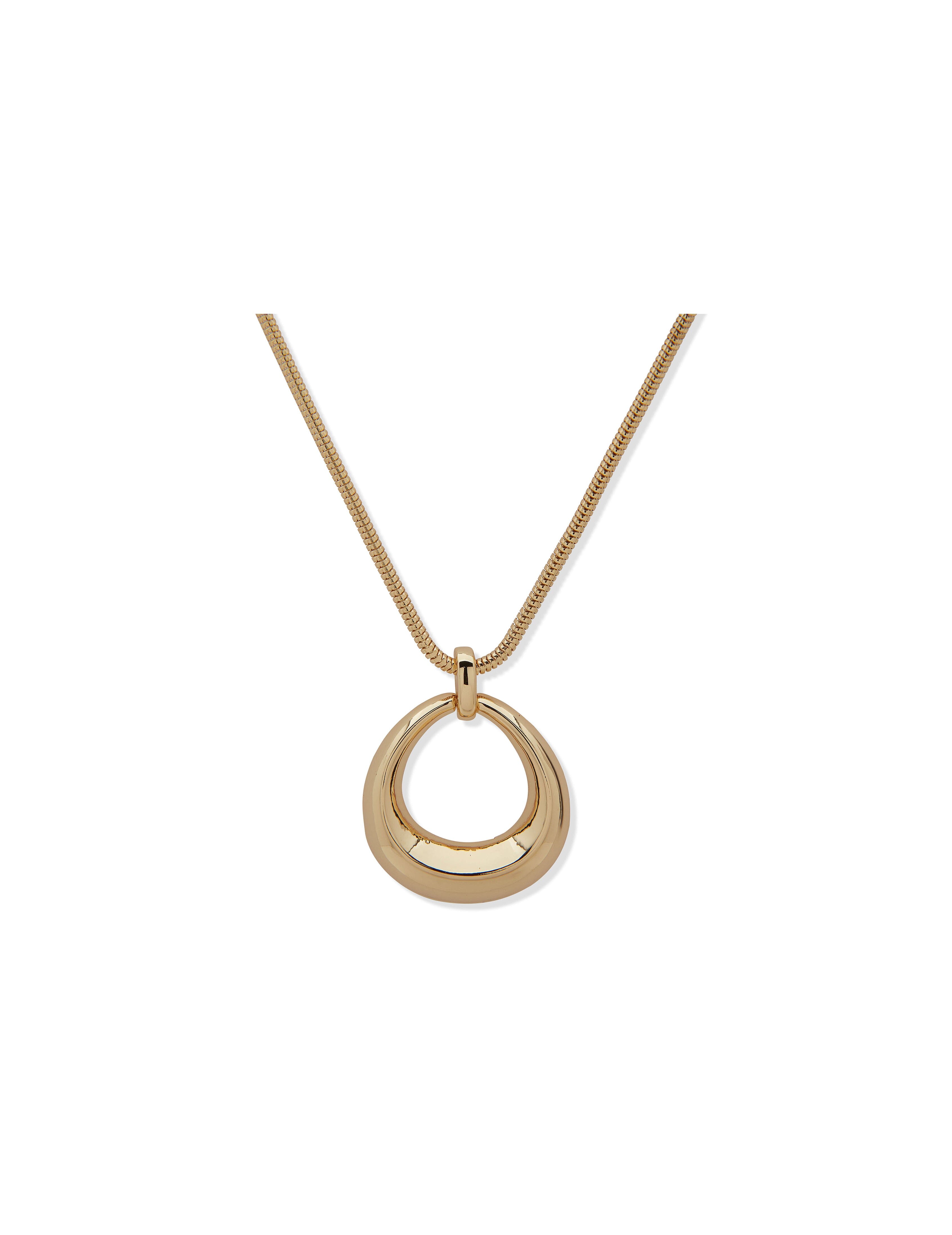 Open Oval Pendant Necklace - Anne Klein