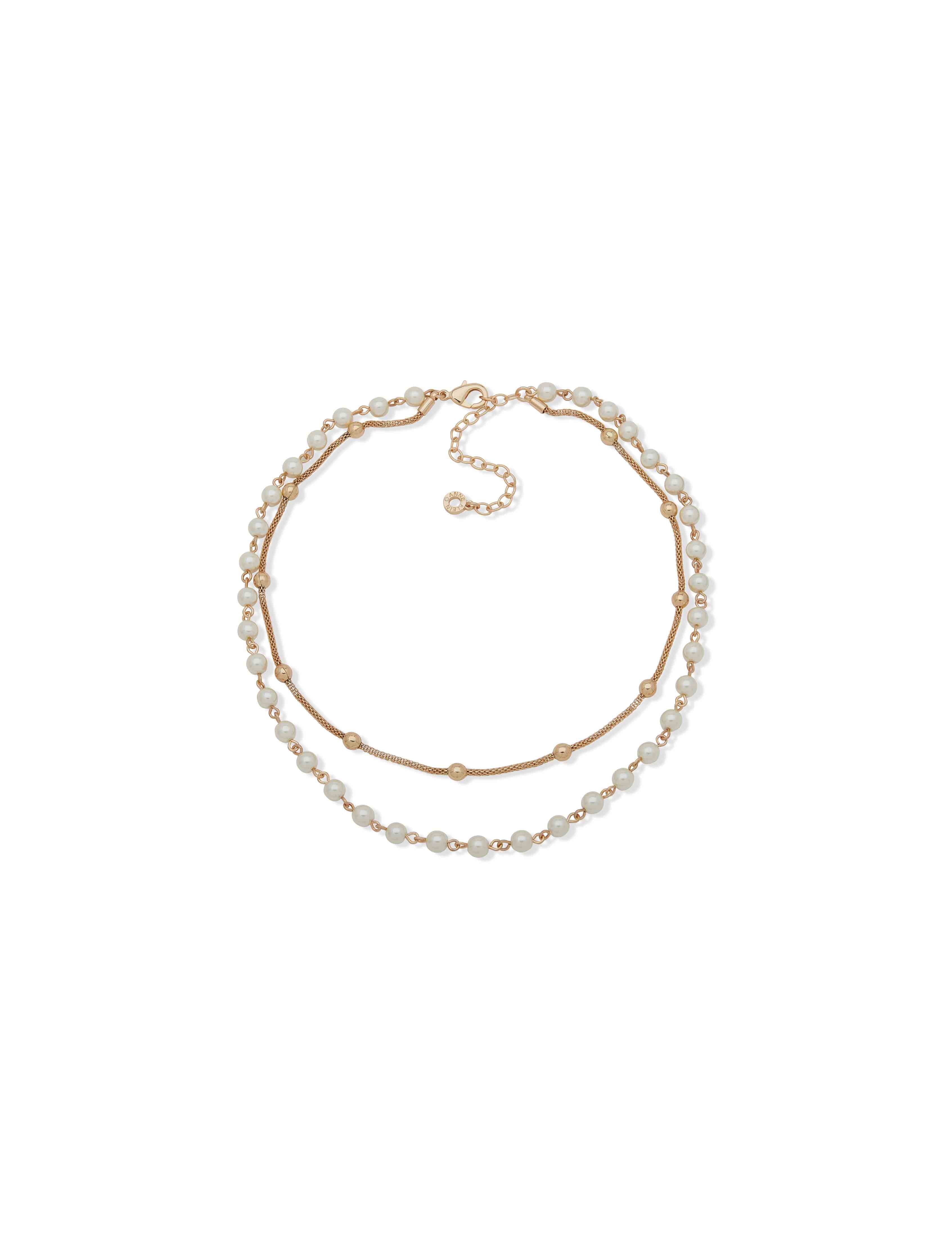 Multi-Row Pearl & Gold-Tone Necklace - Anne Klein