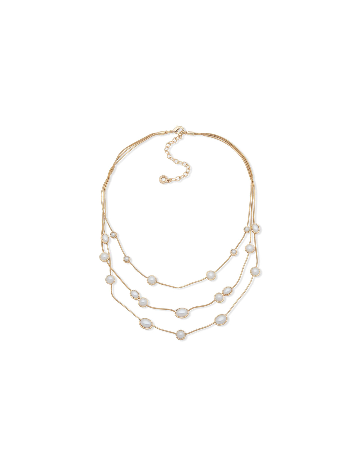 16IN Stone Statement Multirow Necklace - Anne Klein