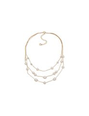 16IN Stone Statement Multirow Necklace - Anne Klein