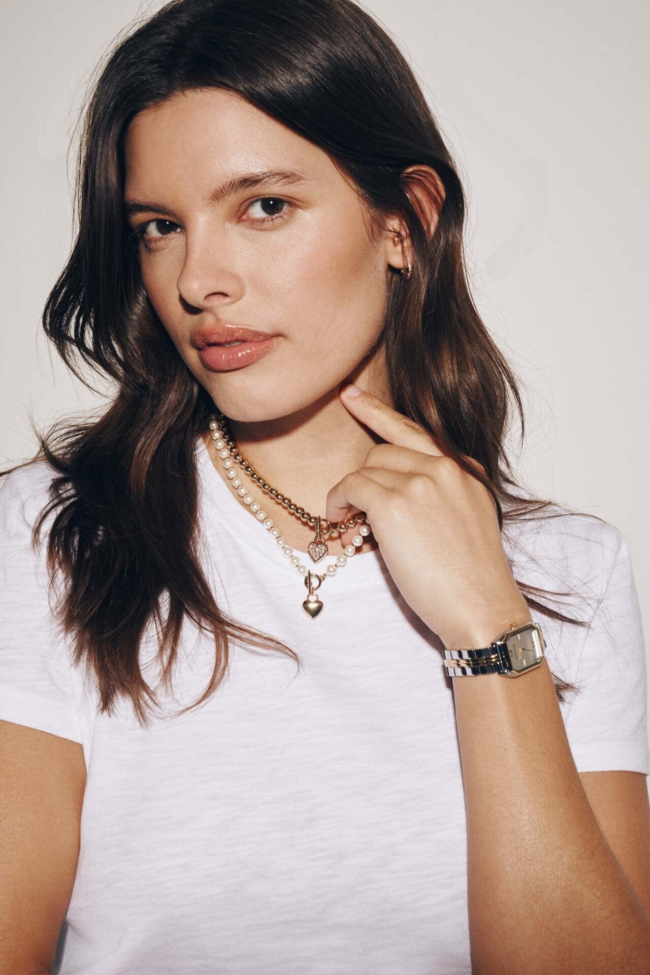 Crystal Heart Beaded Toggle Necklace - Anne Klein
