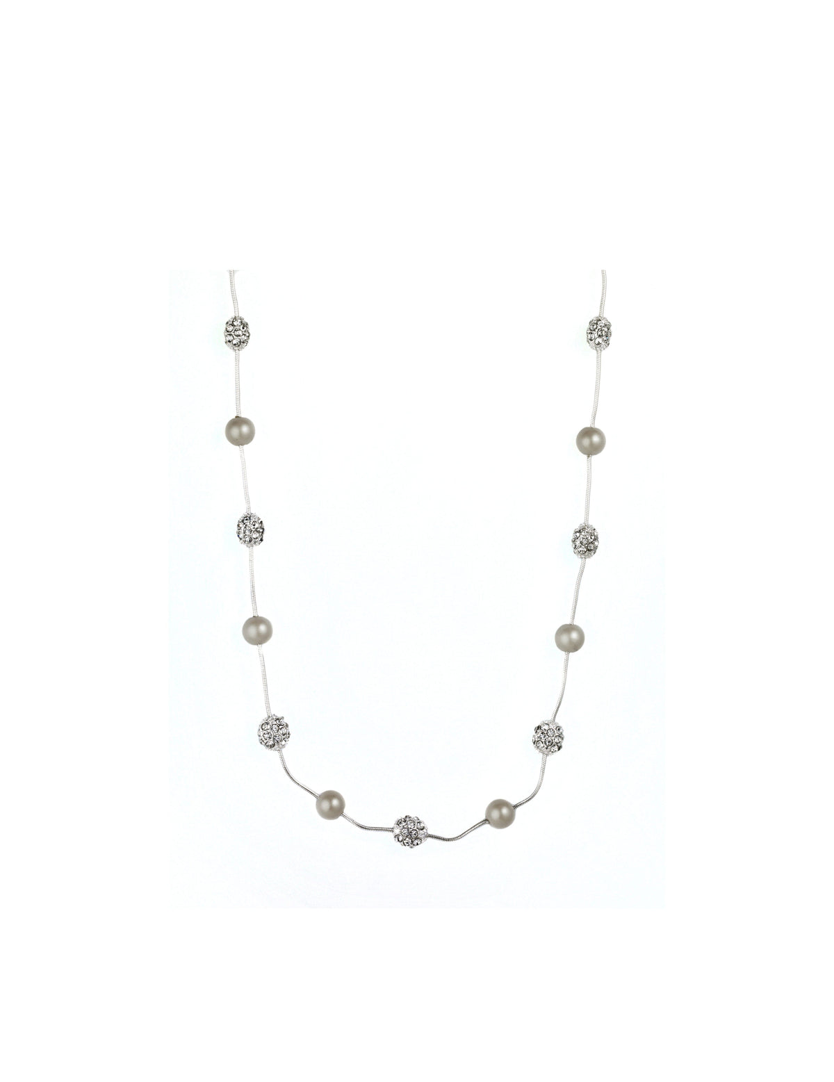 Faux Pearl & Crystal Fireball Station Necklace - Anne Klein