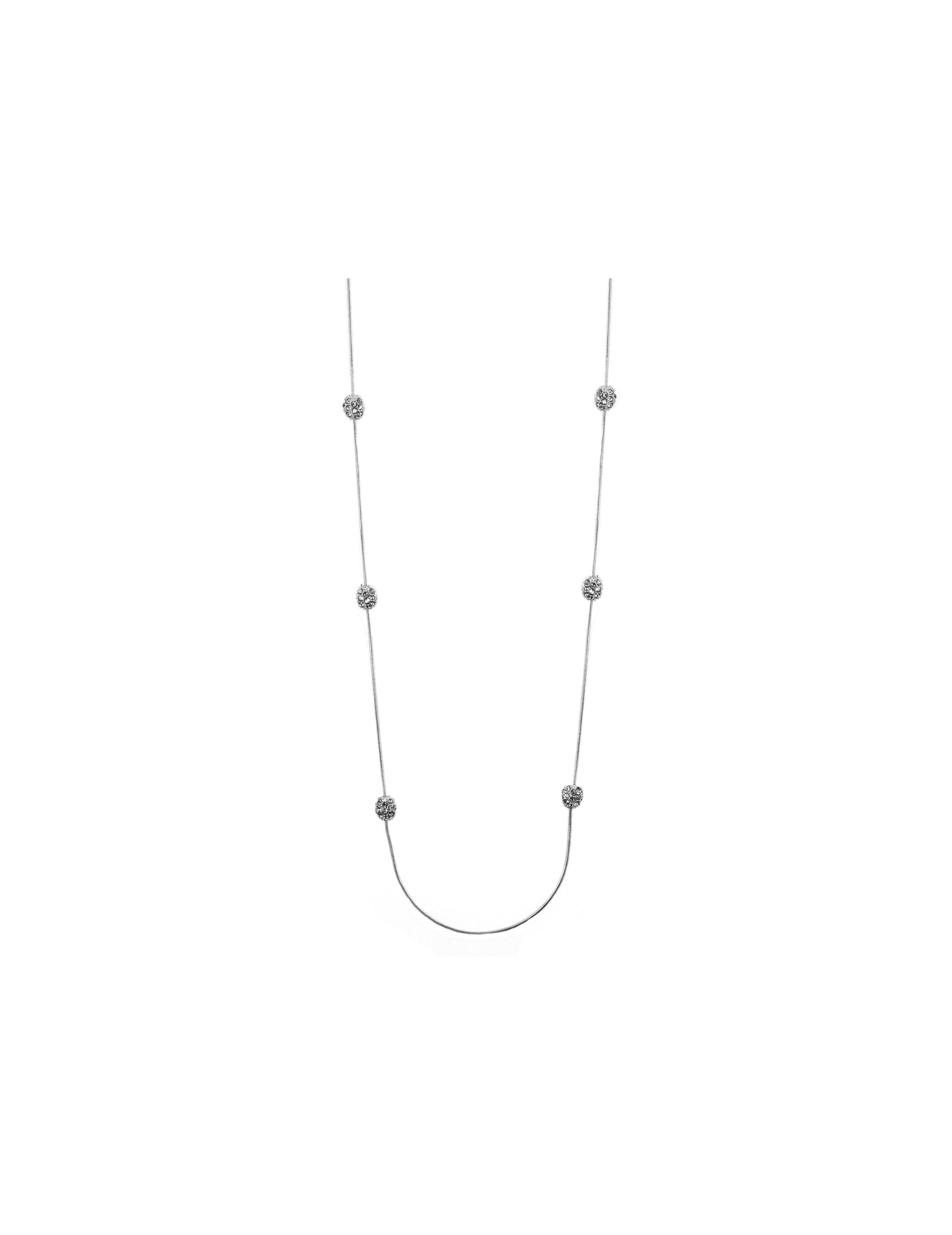 Long Crystal Fireball Station Necklace - Anne Klein