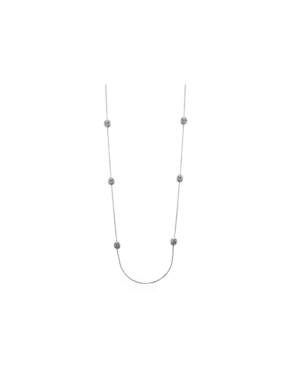 Long Crystal Fireball Station Necklace - Anne Klein