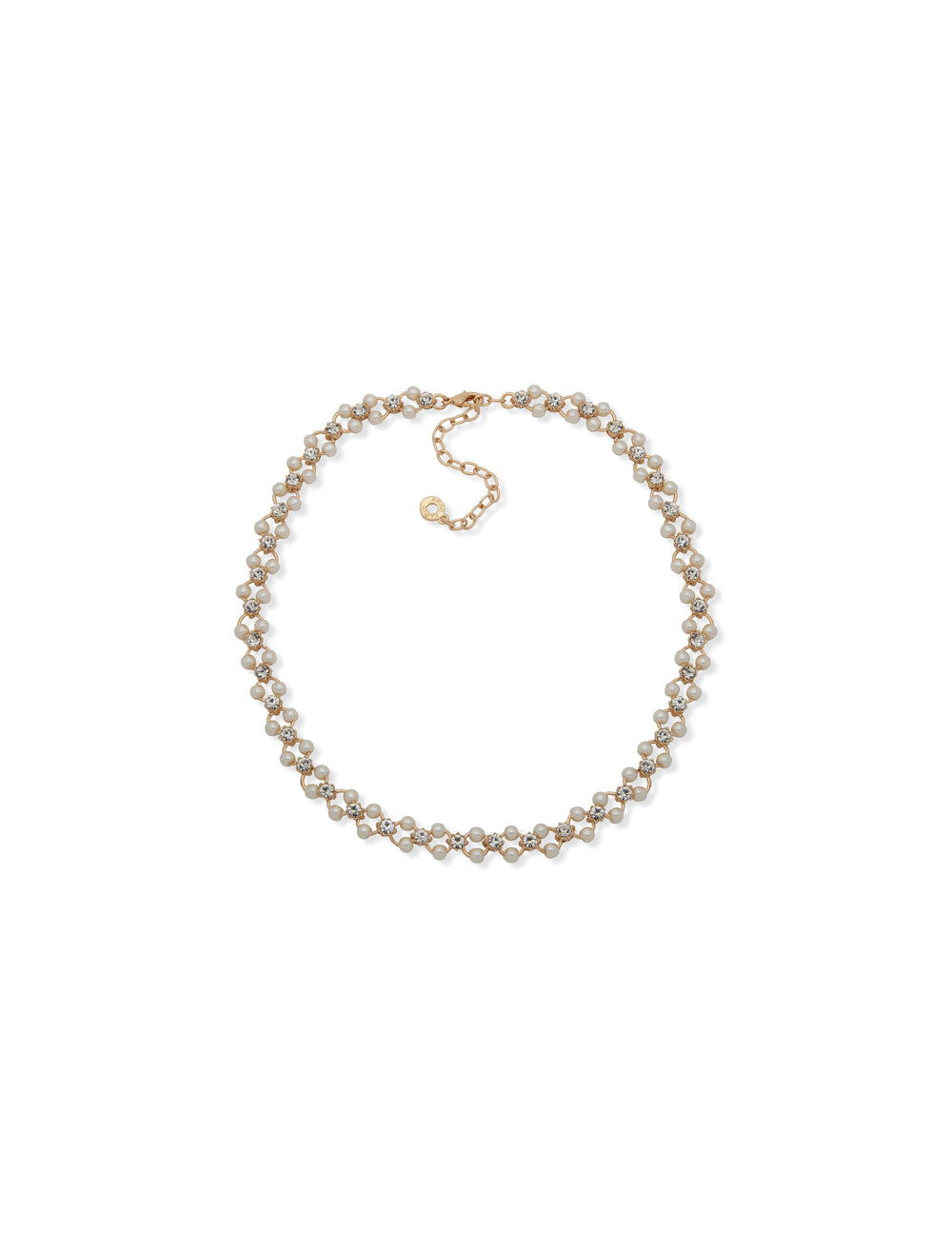 Open Faux Pearl Station Collar Necklace Gold - Anne Klein
