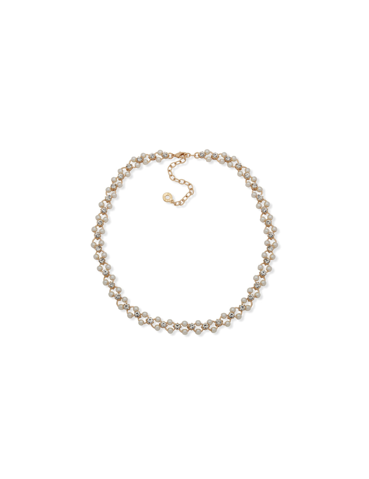Open Faux Pearl Station Collar Necklace Gold - Anne Klein