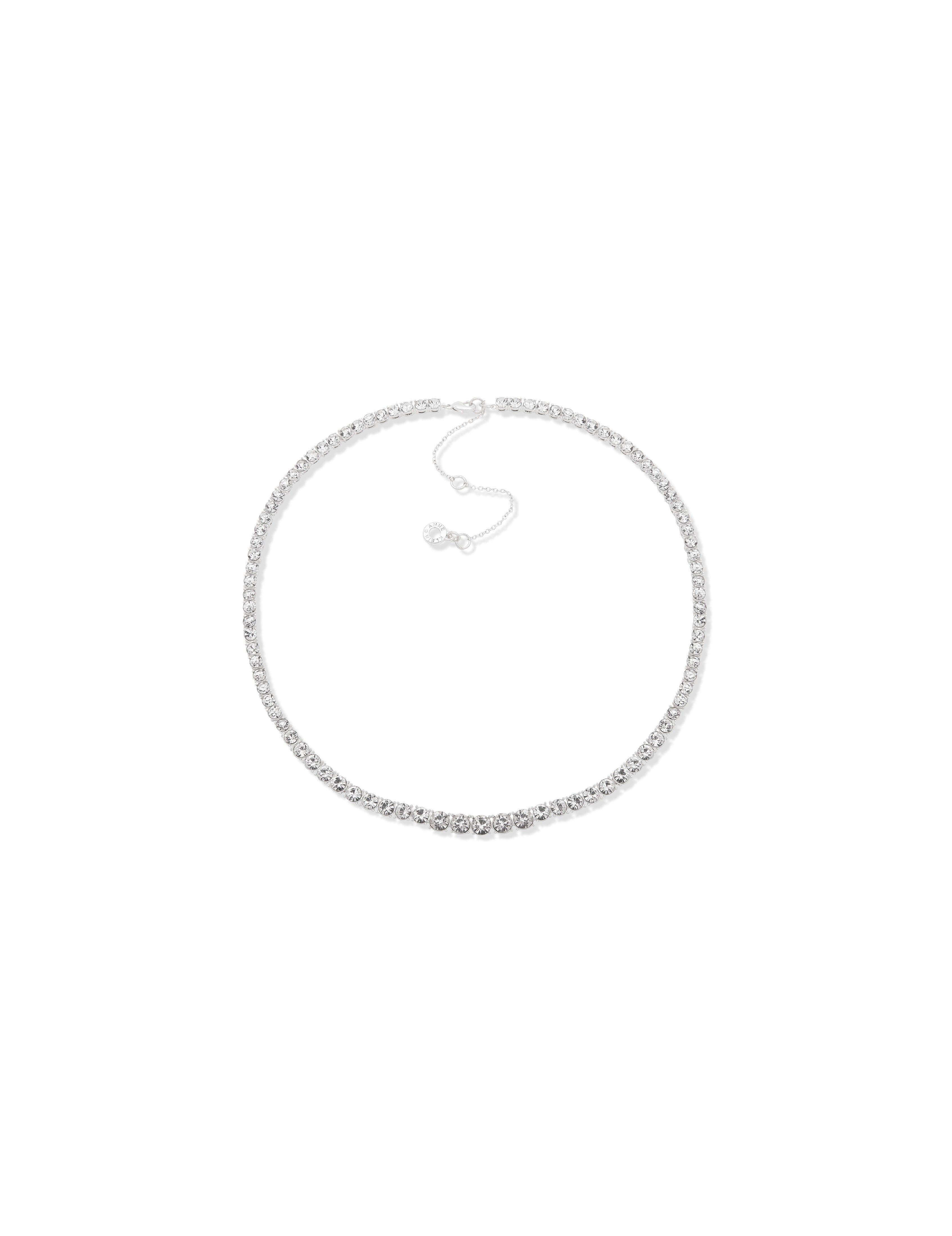 Silver Prong Round Stone Collar Necklace - Anne Klein