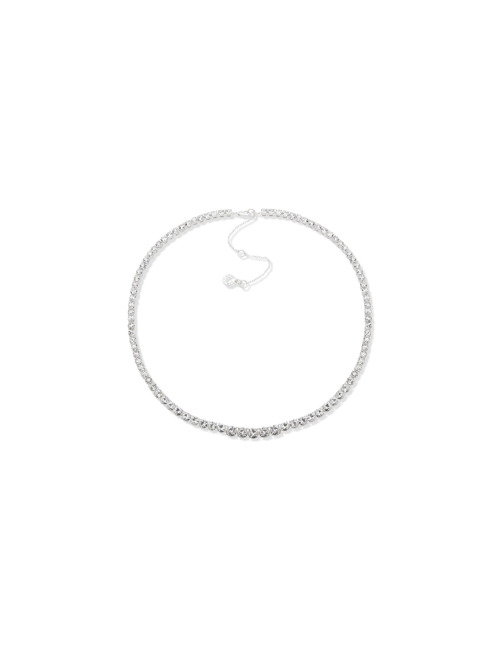 Silver Prong Round Stone Collar Necklace - Anne Klein