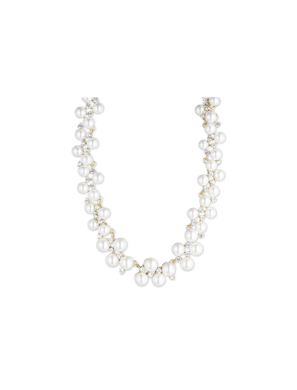 Clustered Faux Pearl & Crystal Necklace - Anne Klein