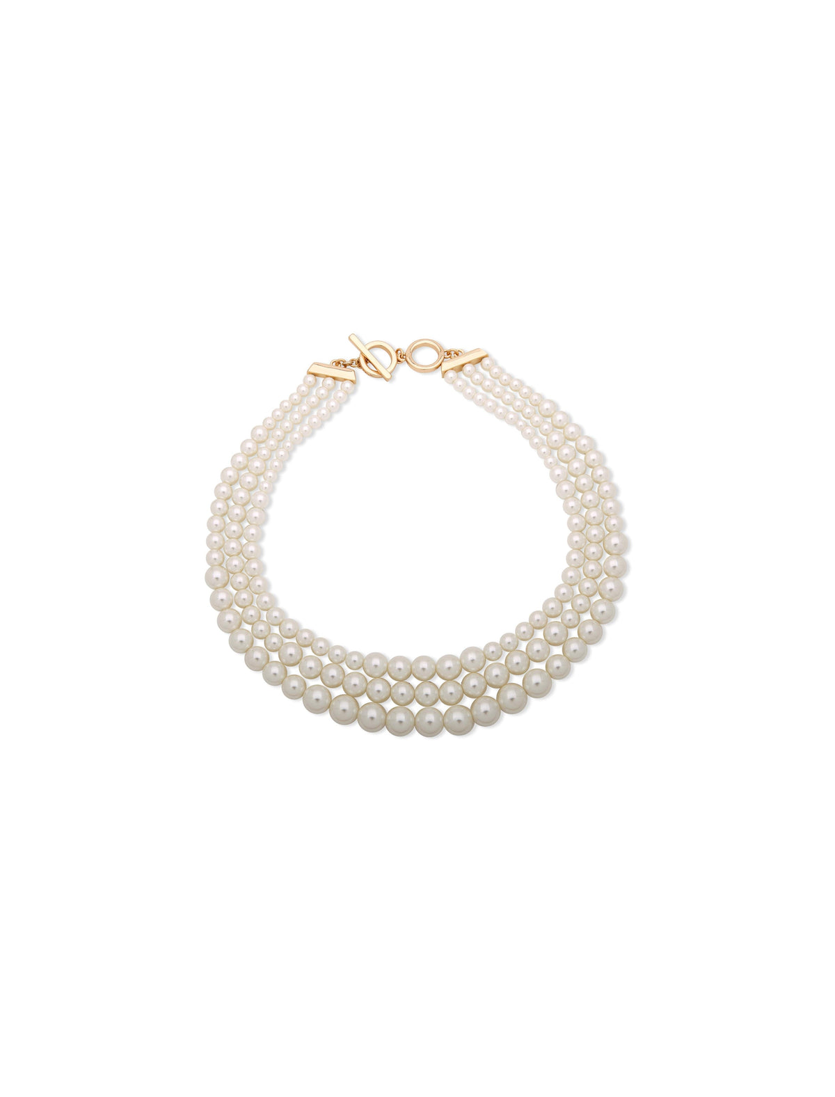 Multi Row Faux Pearl Collar Necklace - Anne Klein