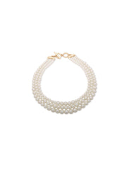 Multi Row Faux Pearl Collar Necklace - Anne Klein