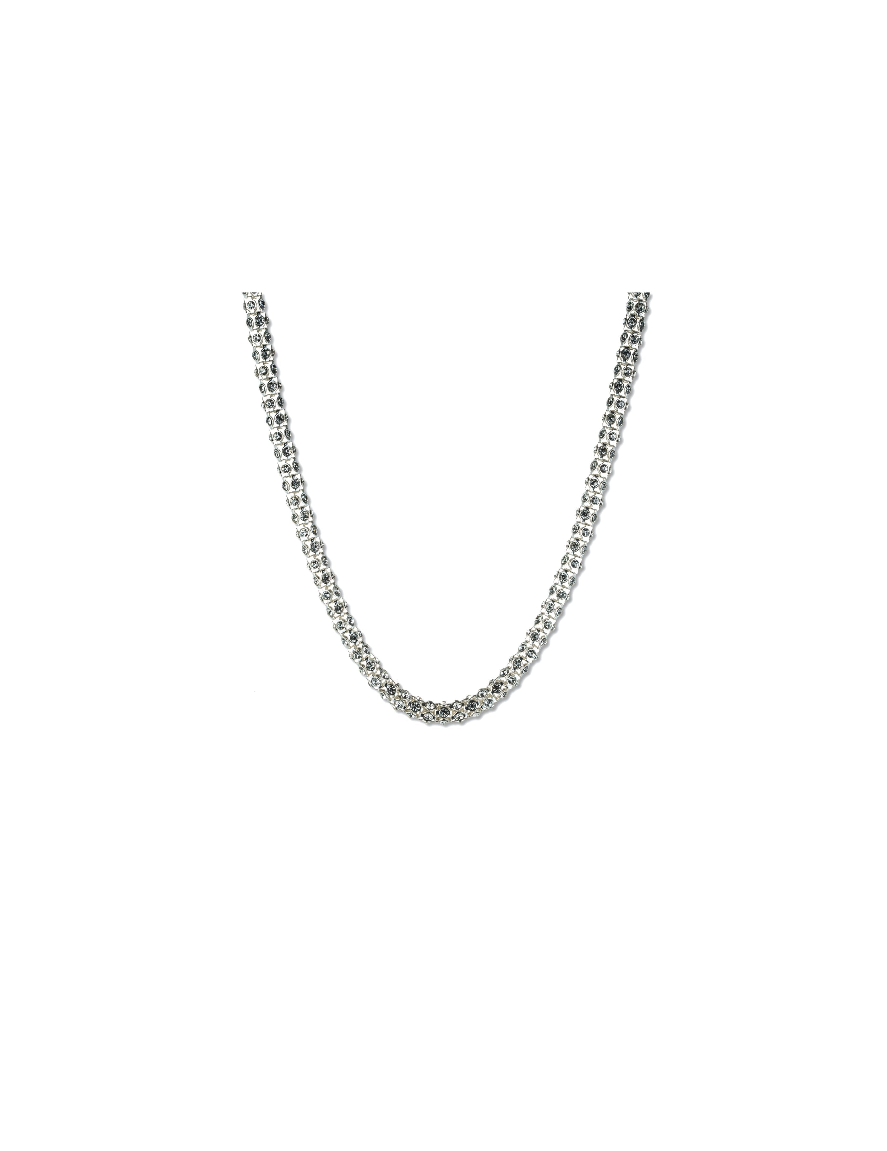 Silver-Tone Pave Crystal Necklace - Anne Klein