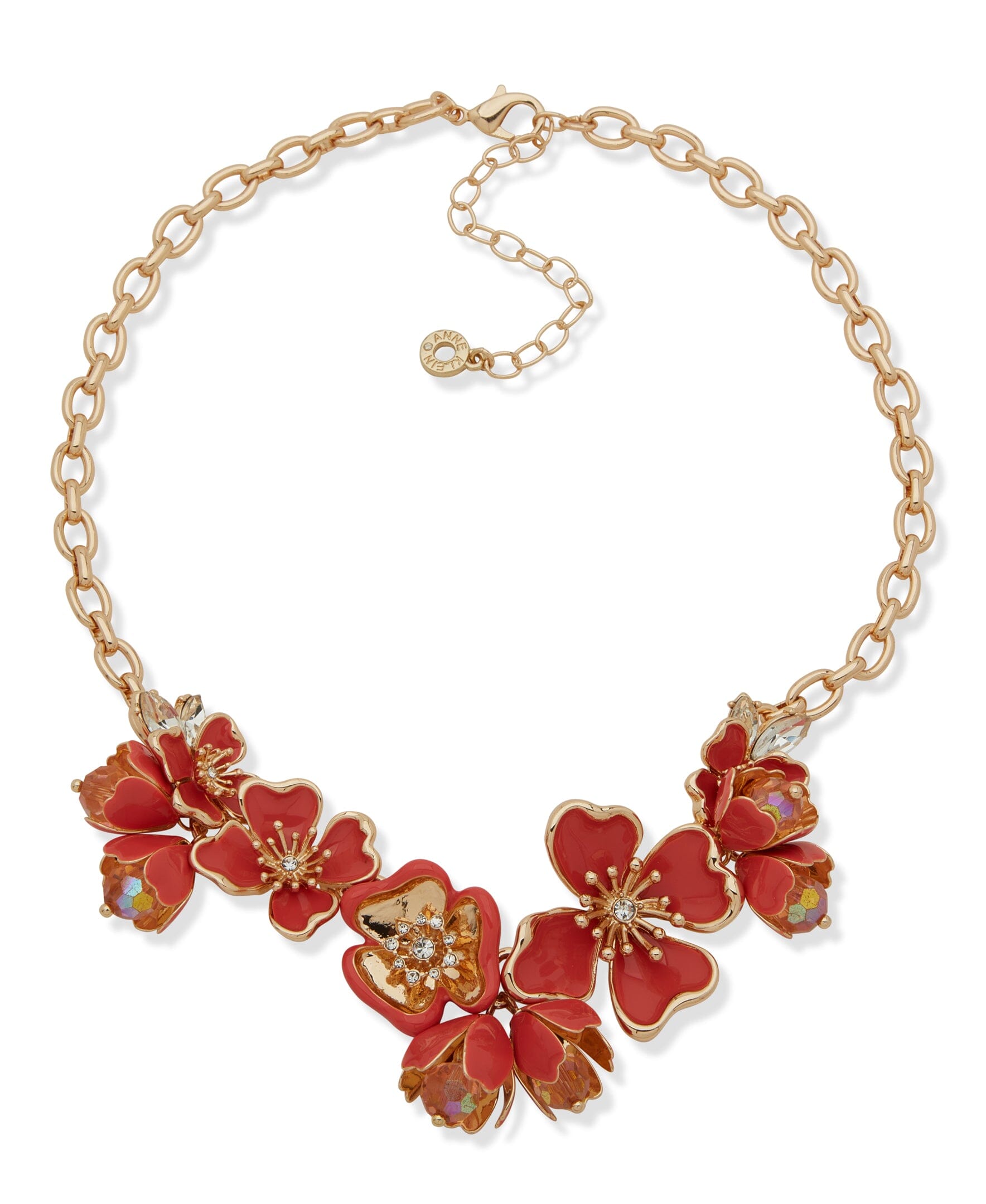 Drama Textured Floral Frontal Necklace - Anne Klein