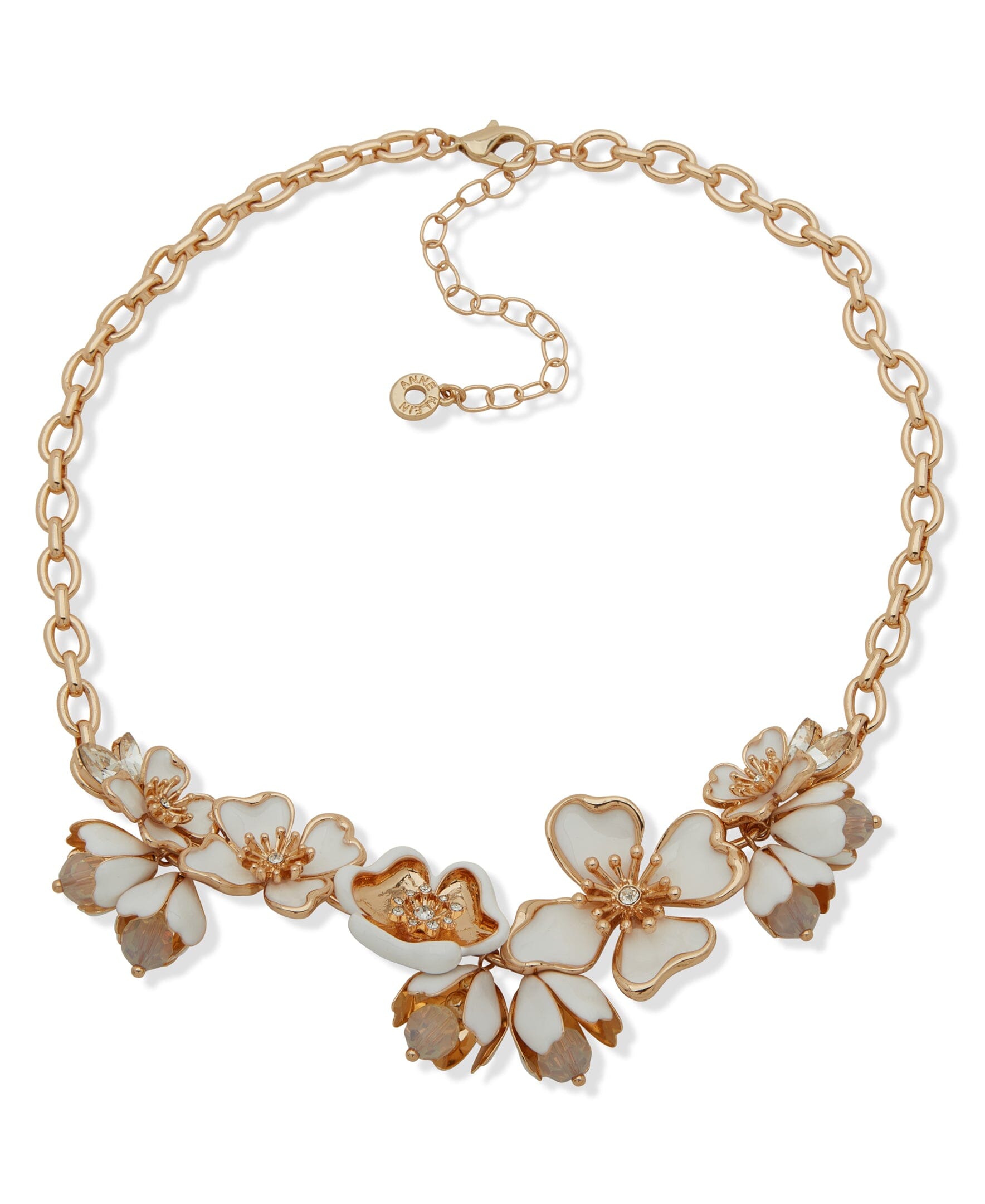 Dramatic Textured Floral Frontal Necklace - Anne Klein