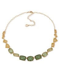 Stationed Stone Frontal Necklace - Anne Klein