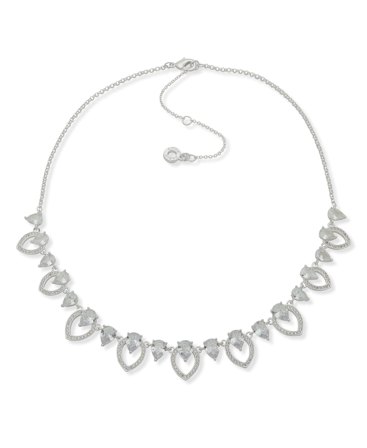 Navette and Stone Frontal Necklace - Anne Klein