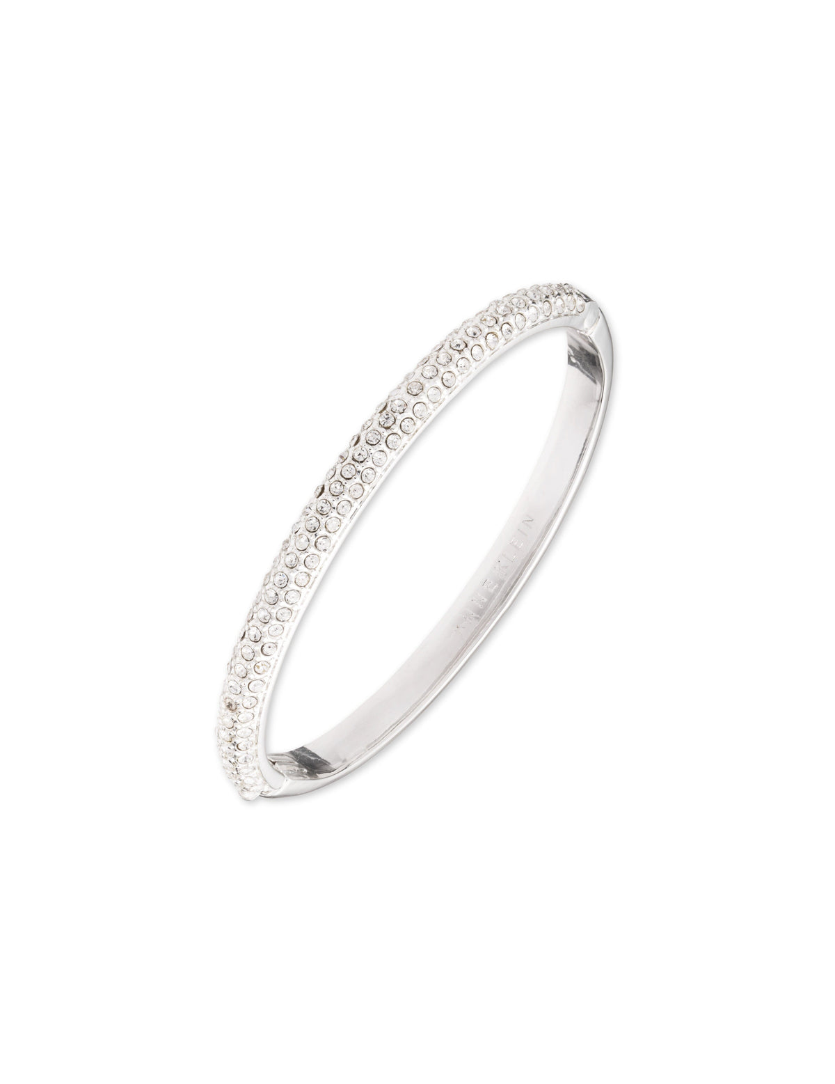 Crystal Pave Bangle Bracelet - Anne Klein Silver-Tone
