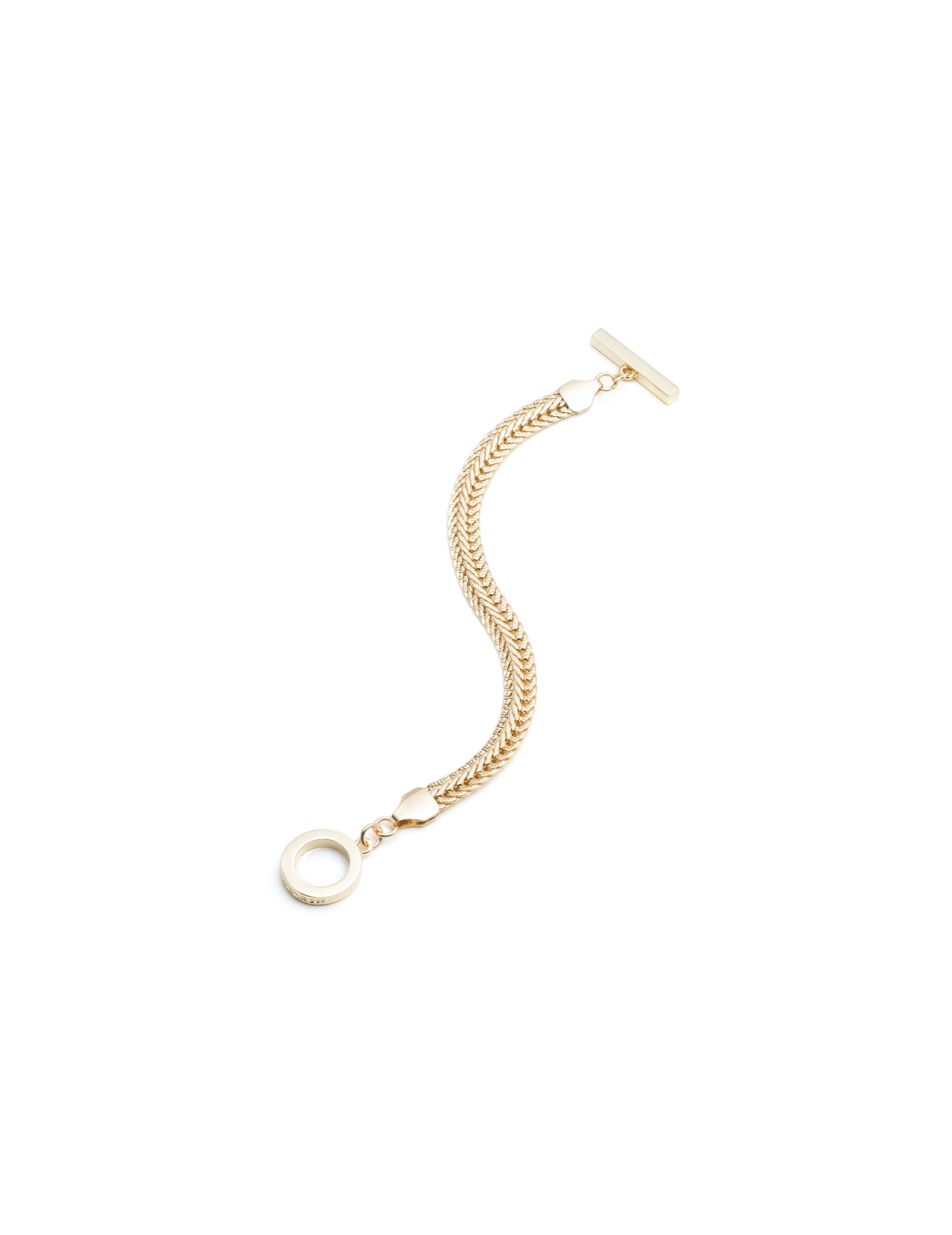 Herringbone Chain Bracelet with Toggle Clasp - Anne Klein