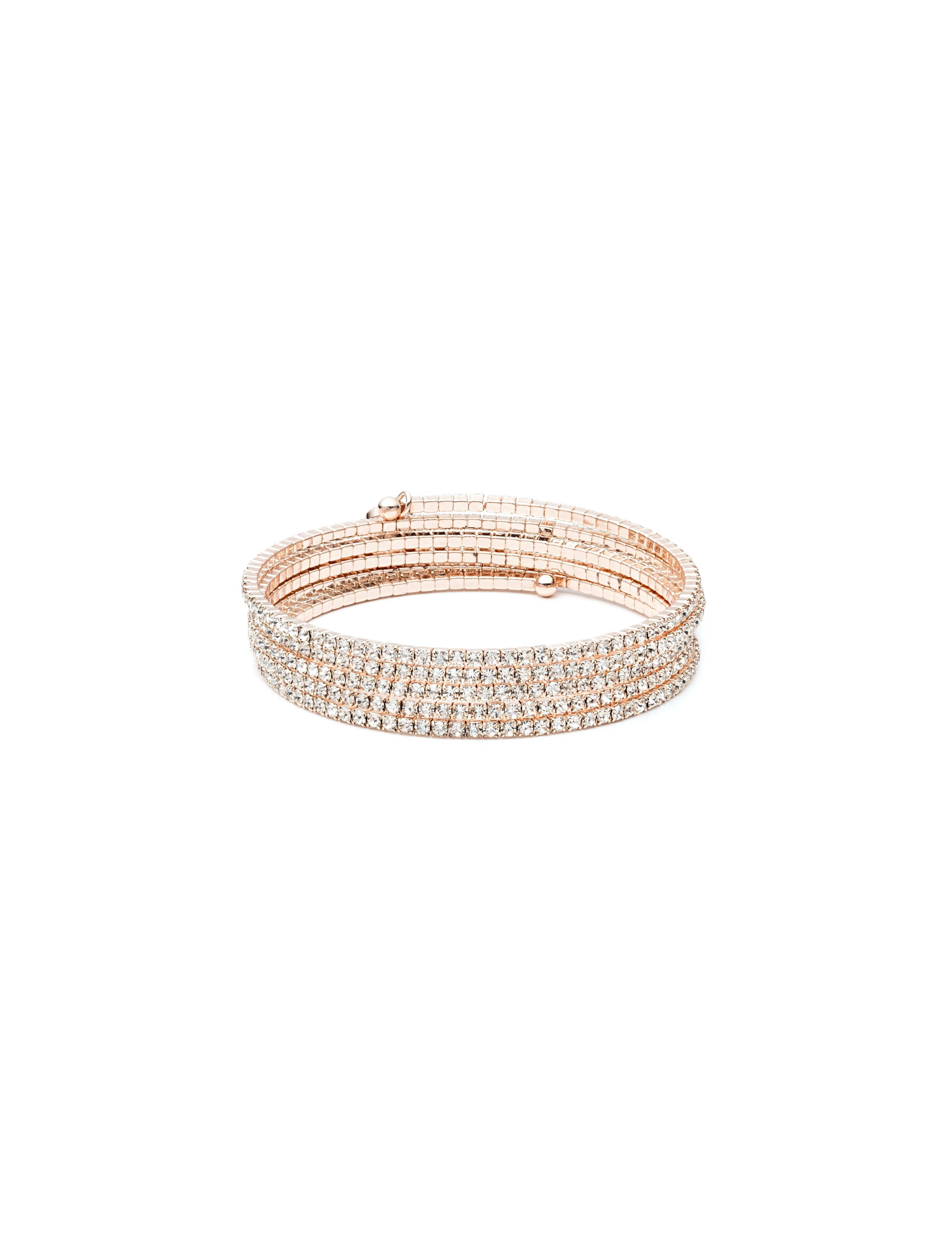 Anne Klein Multi-row crystal coil bracelet - Anne Klein Silver-Tone