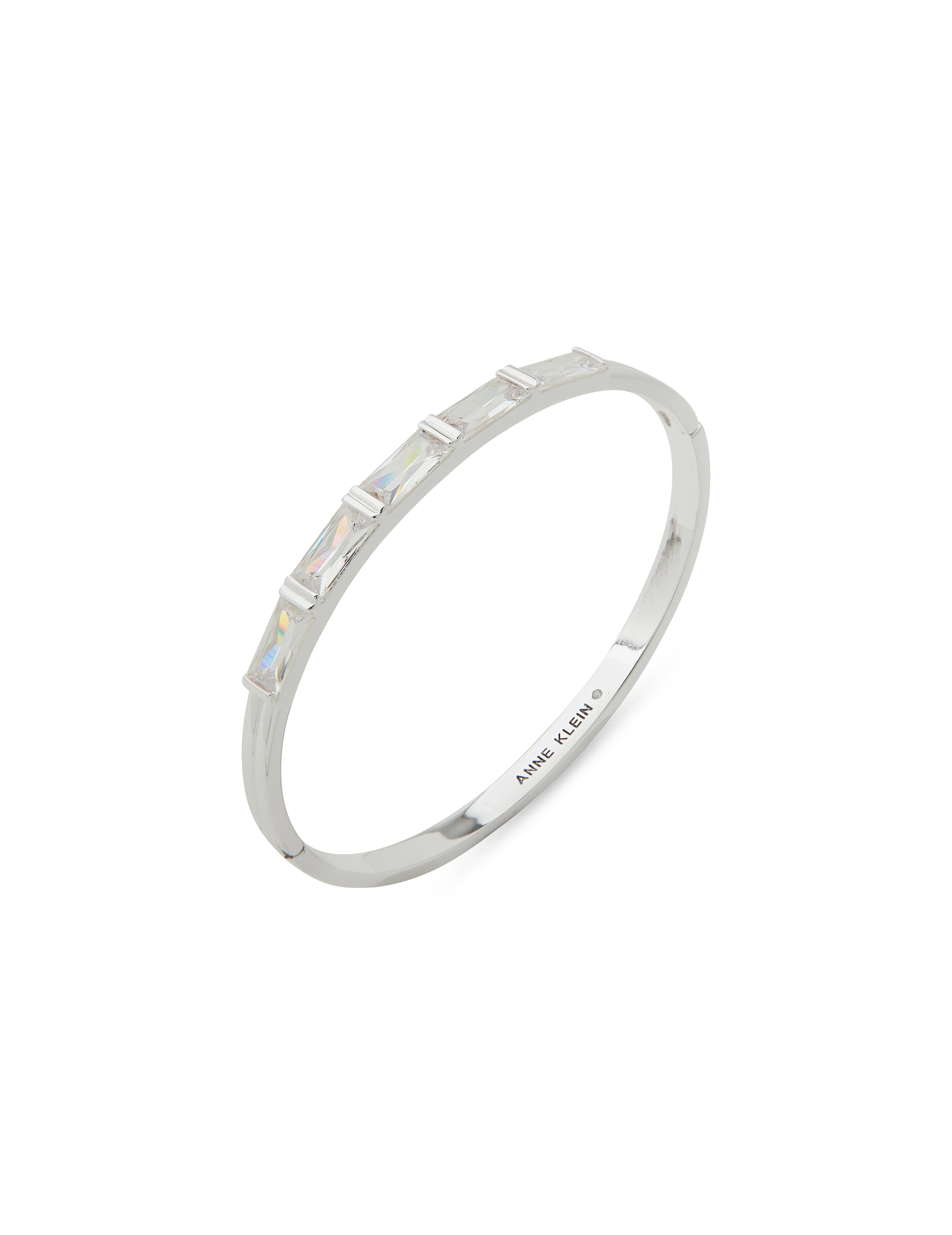 CZ Baguette Stone Bangle Bracelet - Anne Klein