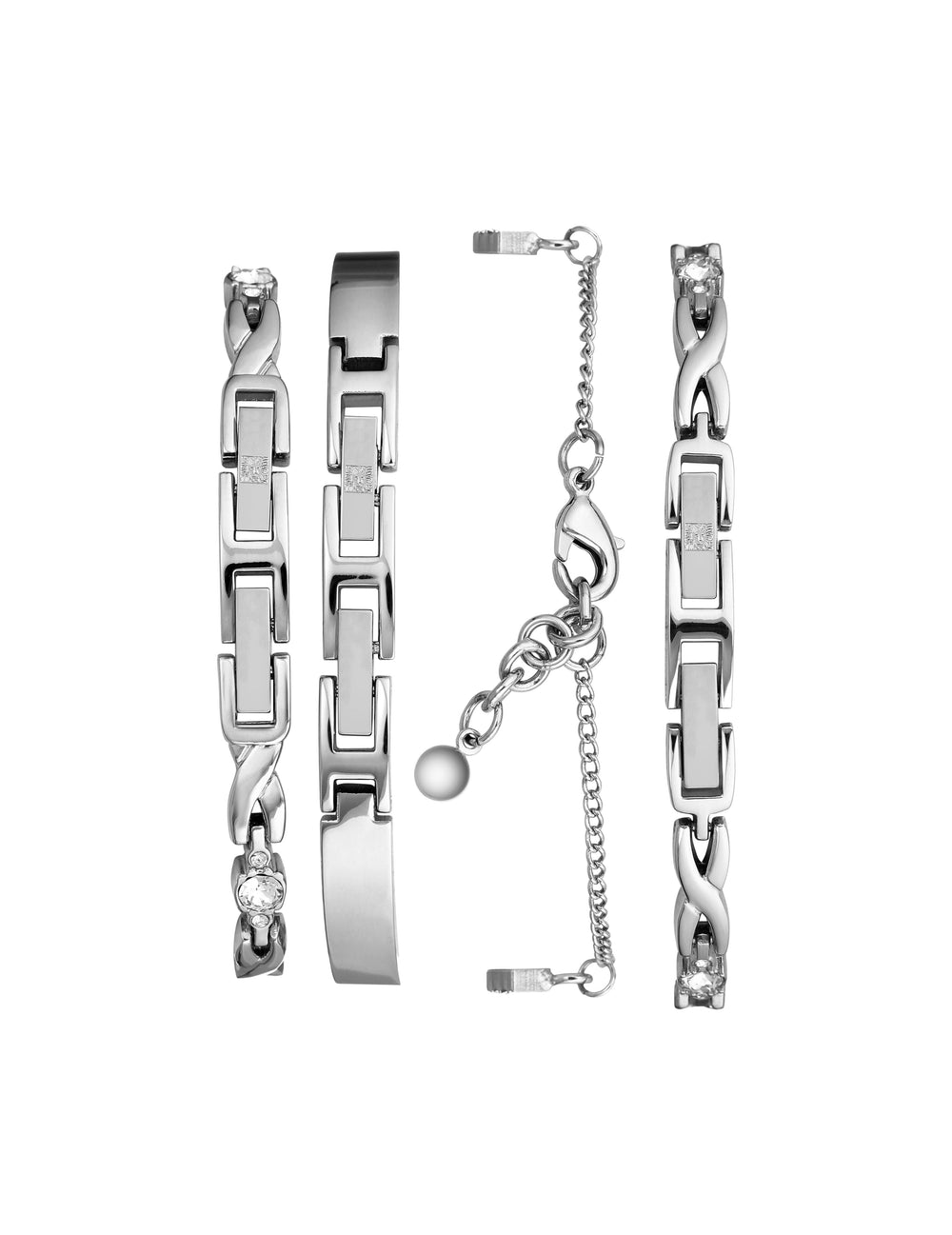 Crystal Watch & Bracelet Set in Silver - Anne Klein Silver-Tone