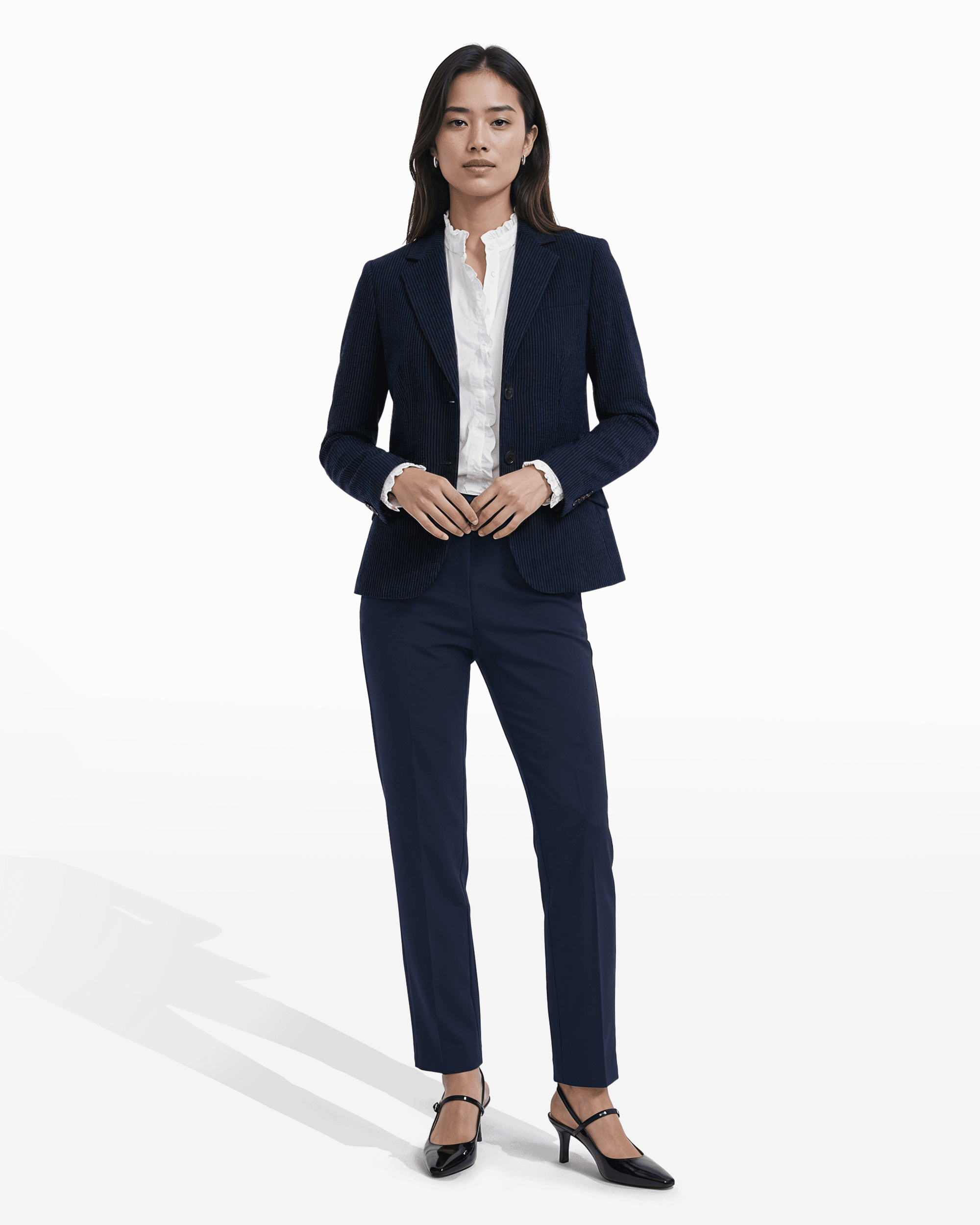 Two-Button Notch Lapel Jacket - Anne Klein DSTNT MNTN/ABLK