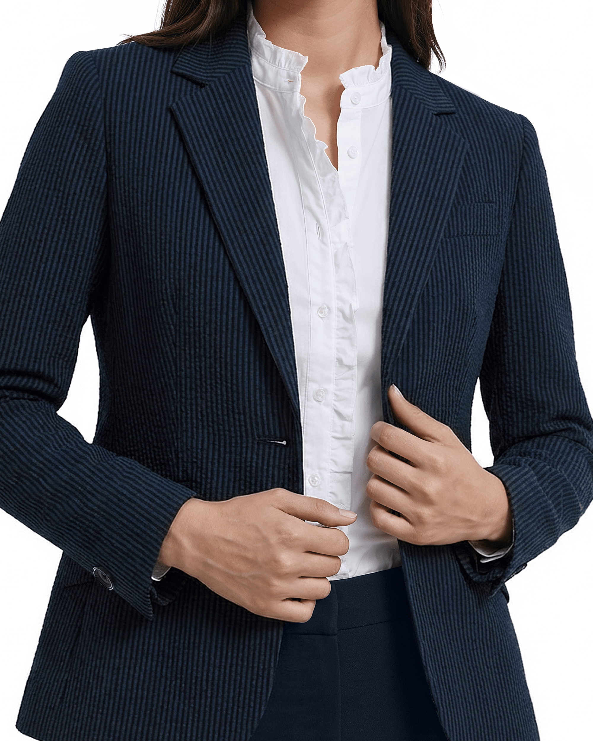 Two-Button Notch Lapel Jacket - Anne Klein DSTNT MNTN/ABLK