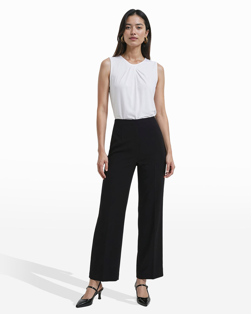 High Rise Cropped Wide Leg Pants - Anne Klein ANNE BLACK