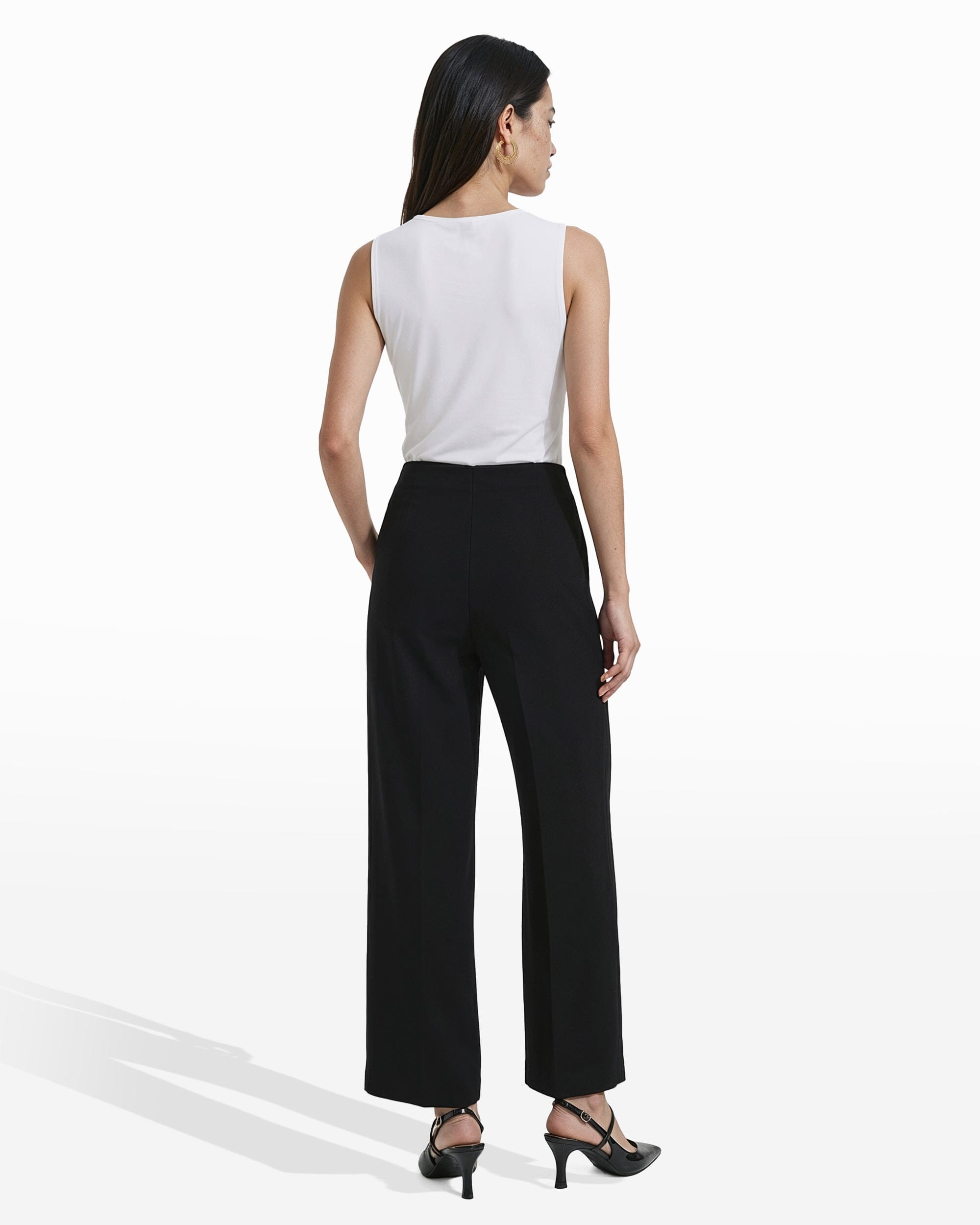 High Rise Cropped Wide Leg Pants - Anne Klein ANNE BLACK