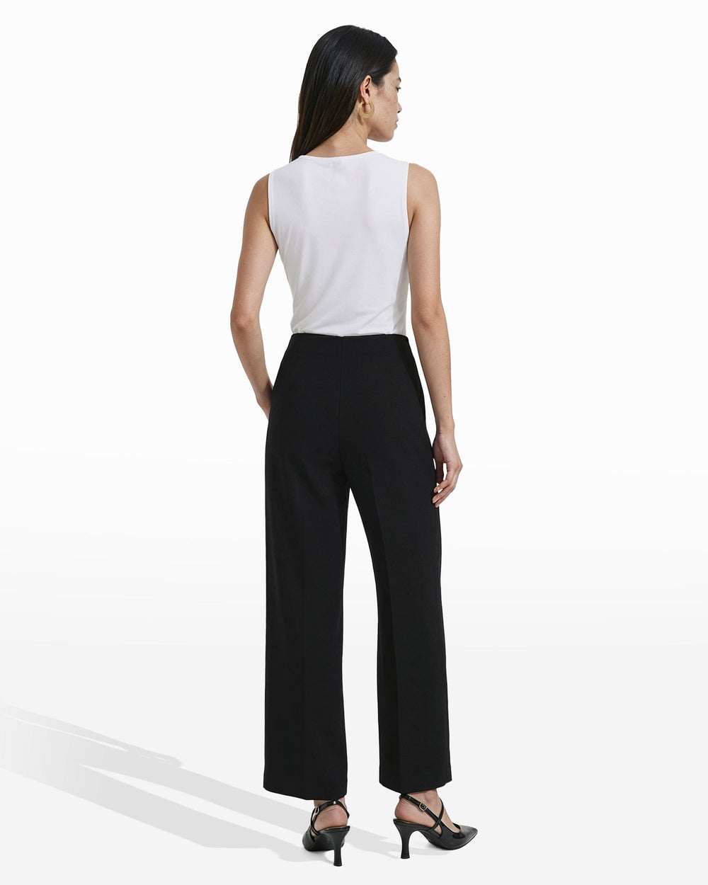 High Rise Cropped Wide Leg Pants - Anne Klein ANNE BLACK