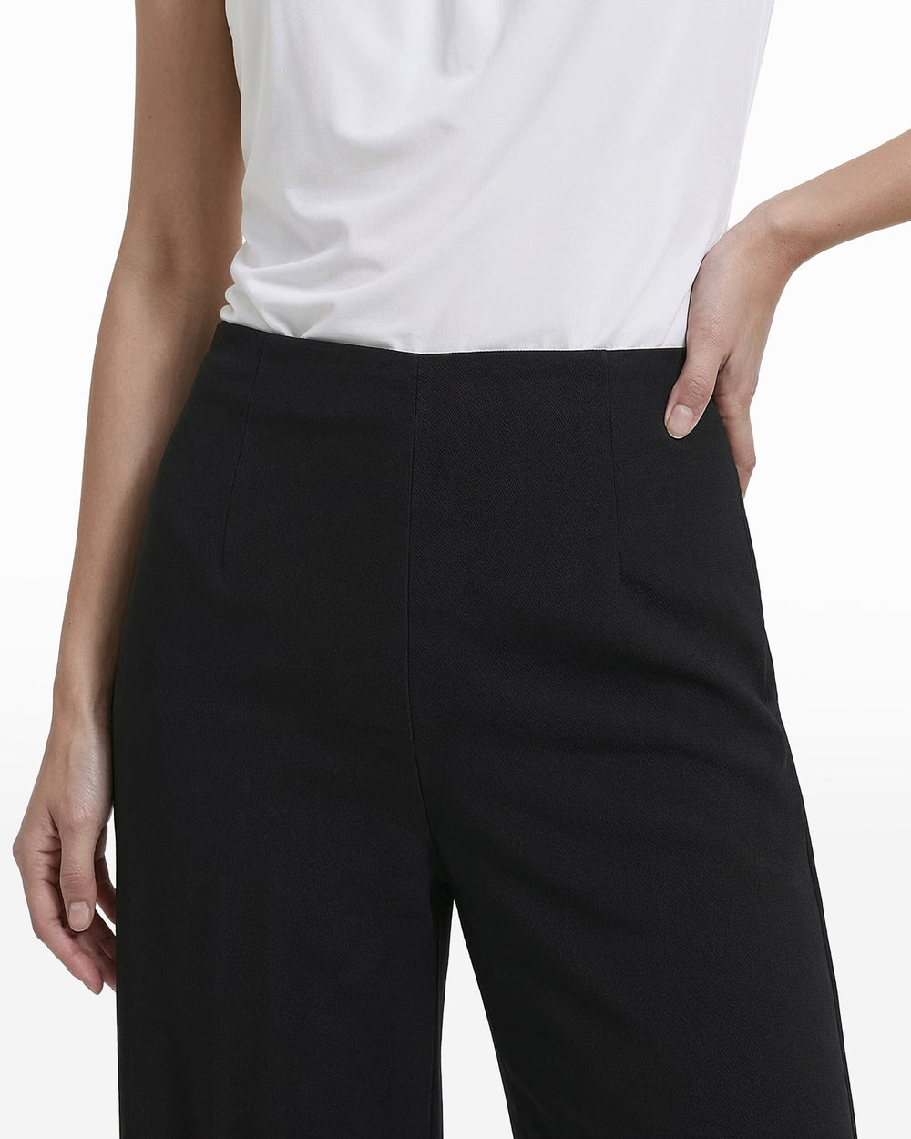 High Rise Cropped Wide Leg Pants - Anne Klein ANNE BLACK
